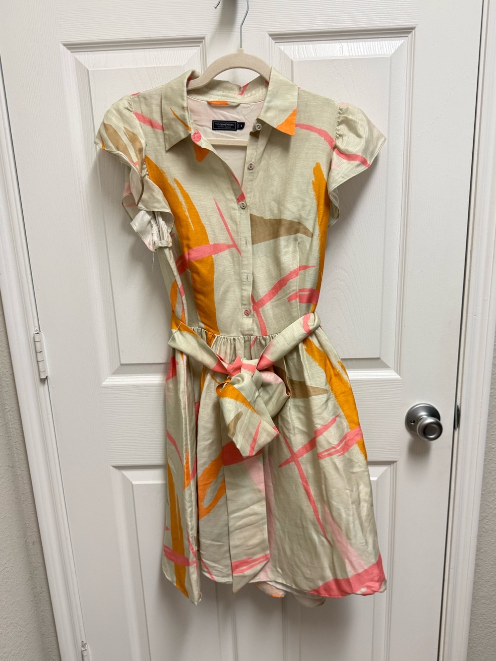 Vineyard Vines Pattern Belted Dress